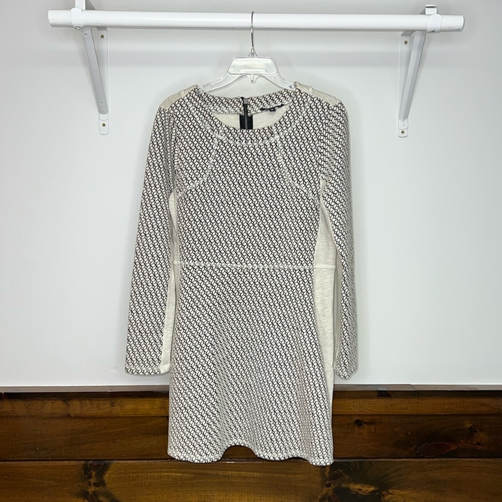 W118 By Walter Baker Jersey Knit Dress Geometric Pattern Long Sleeve- M